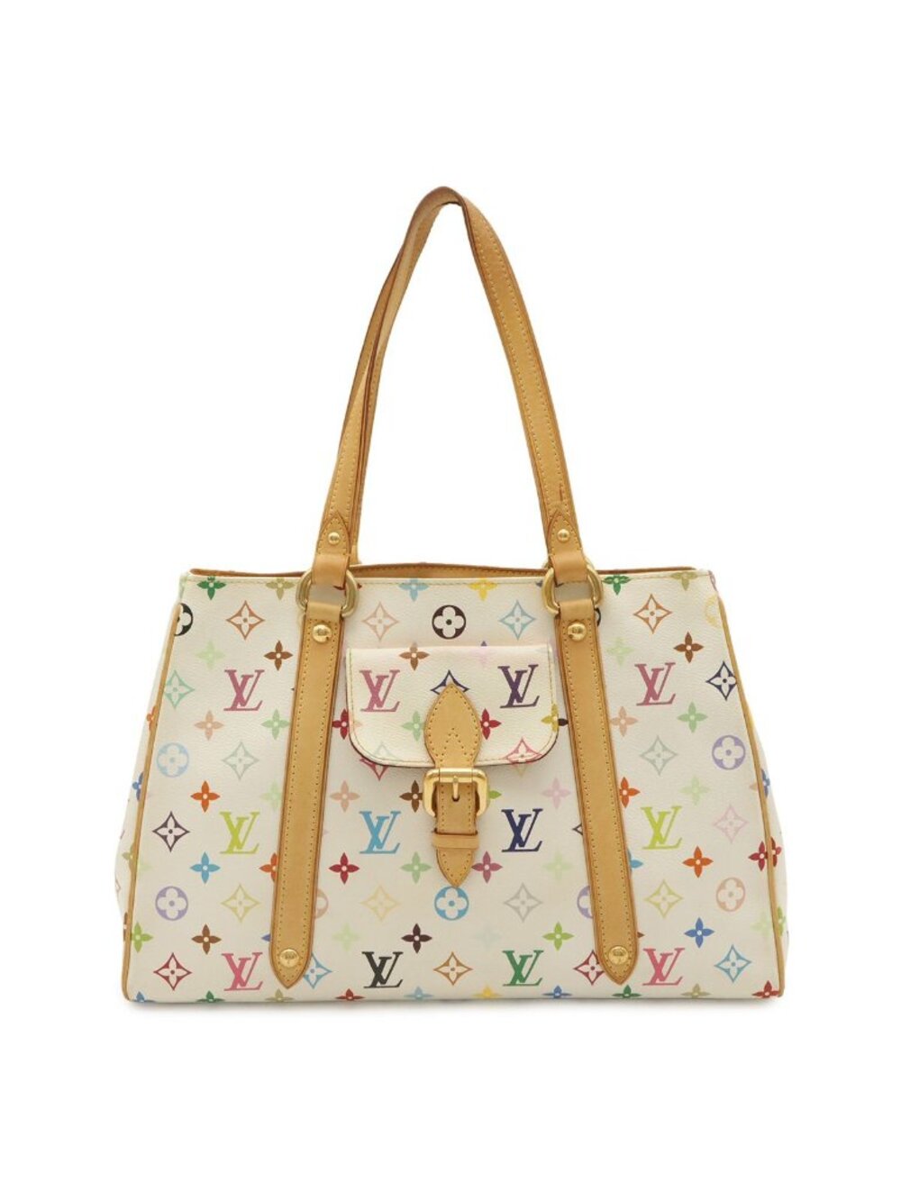 Louis Vuitton Monogram Multicolor Aurelia MM Tote Bag Shoulder Blanc White
